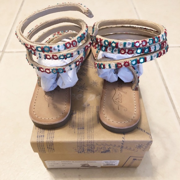 Free People Embellished Havana Sandal 37 - Picture 2 of 6